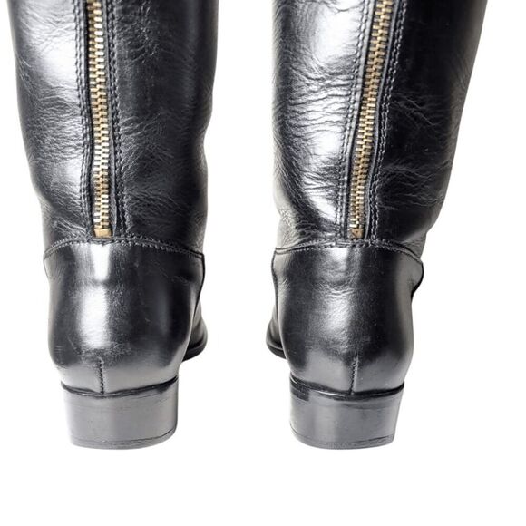 J CREW Field Black Leather Riding Boot Size 8.5 - Picture 11 of 13